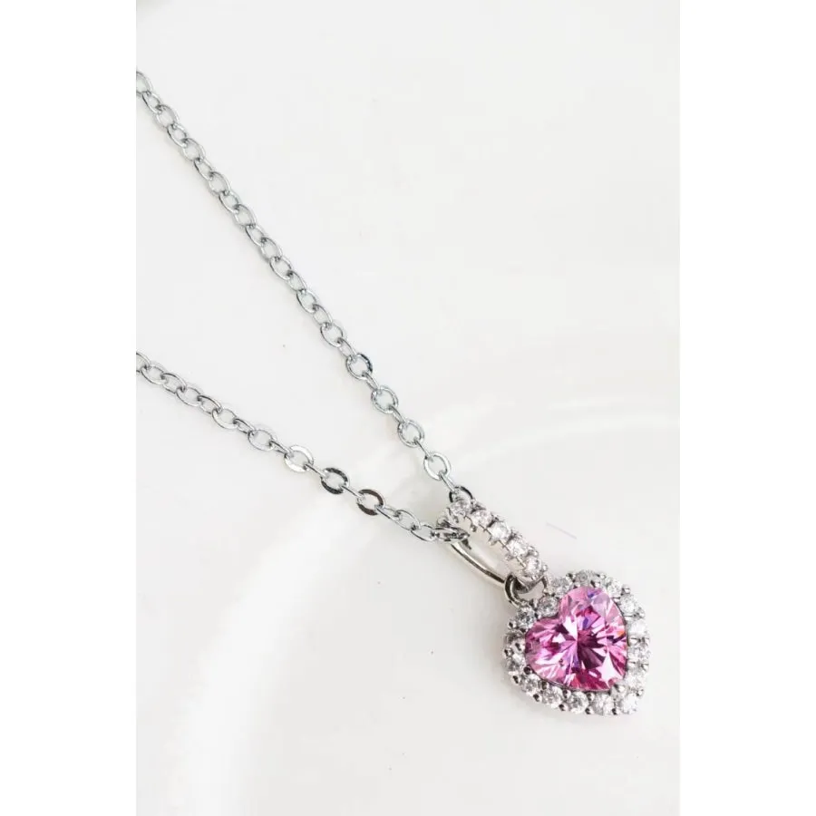 1 Carat Moissanite Heart Pendant Necklace