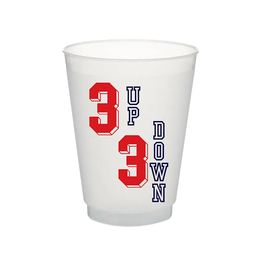 16oz 3 Up 3 Down Red Varsity Flex Cup - ETA 4/20