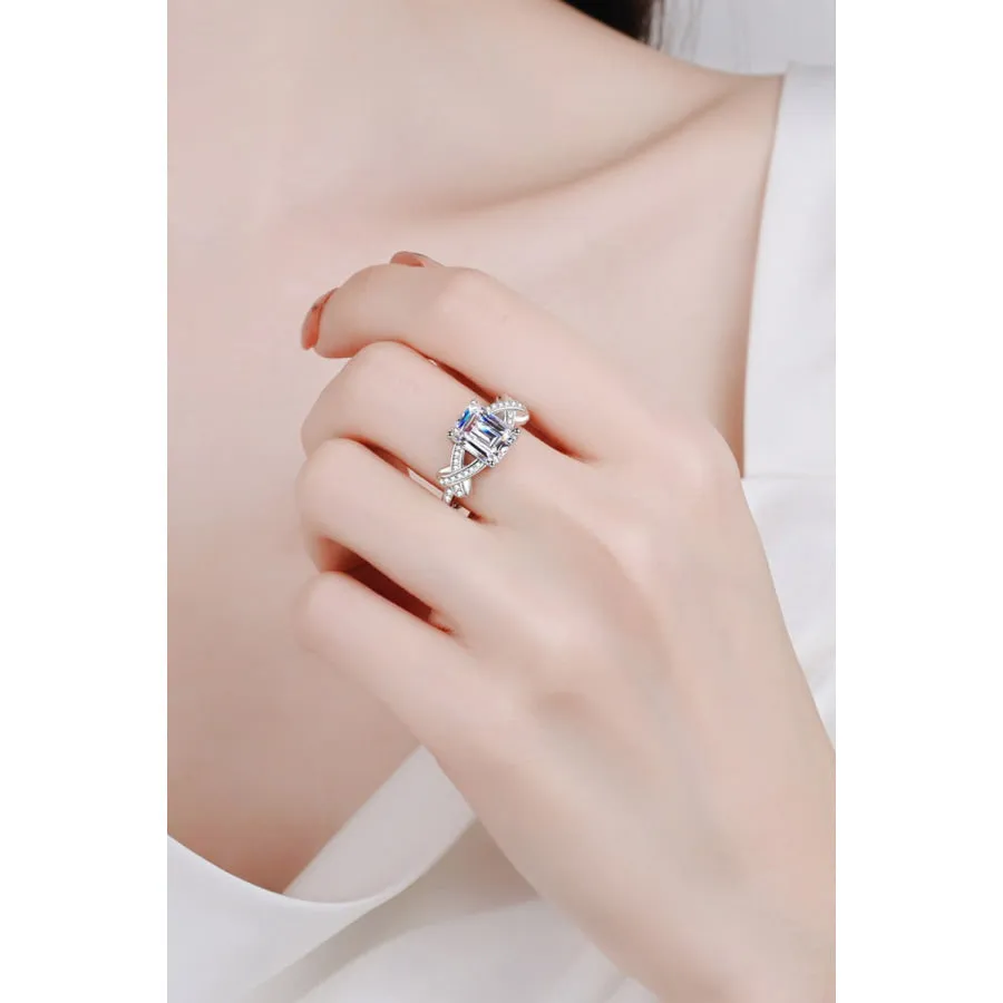 3 Carat Moissanite Sterling Silver Ring