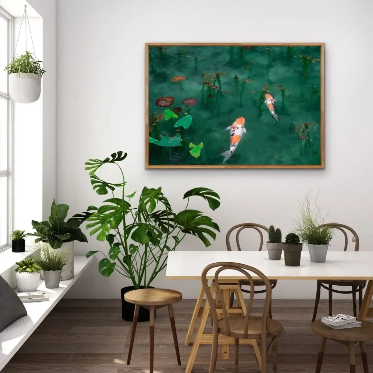 Acting Koi - Fish Koi Goldfish Art Print Stretched Canvas Wall Art