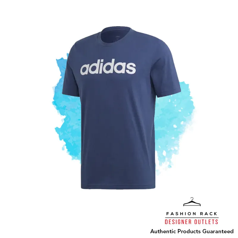 Adidas Essentials Linear Logo Tee Tech Indigo / White