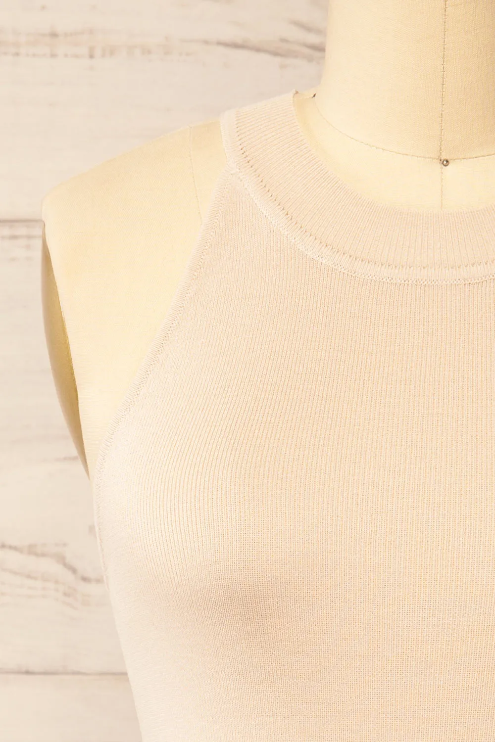 Altrincham Beige | Halter Neck Knit Top