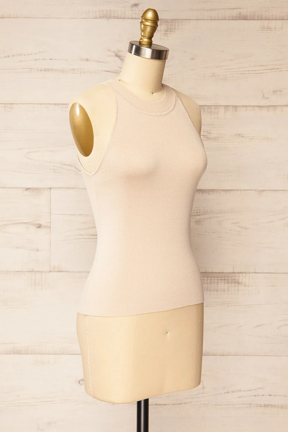 Altrincham Beige | Halter Neck Knit Top