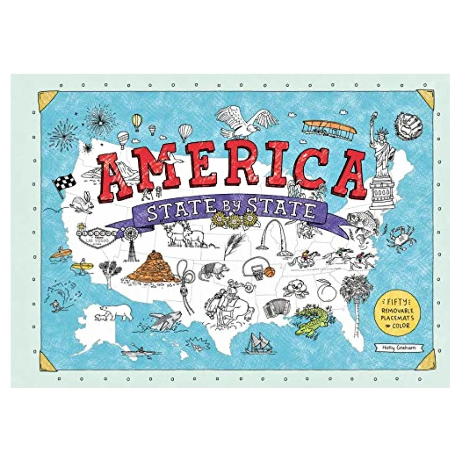 America State by State: Fifty Removable Placemats to Color