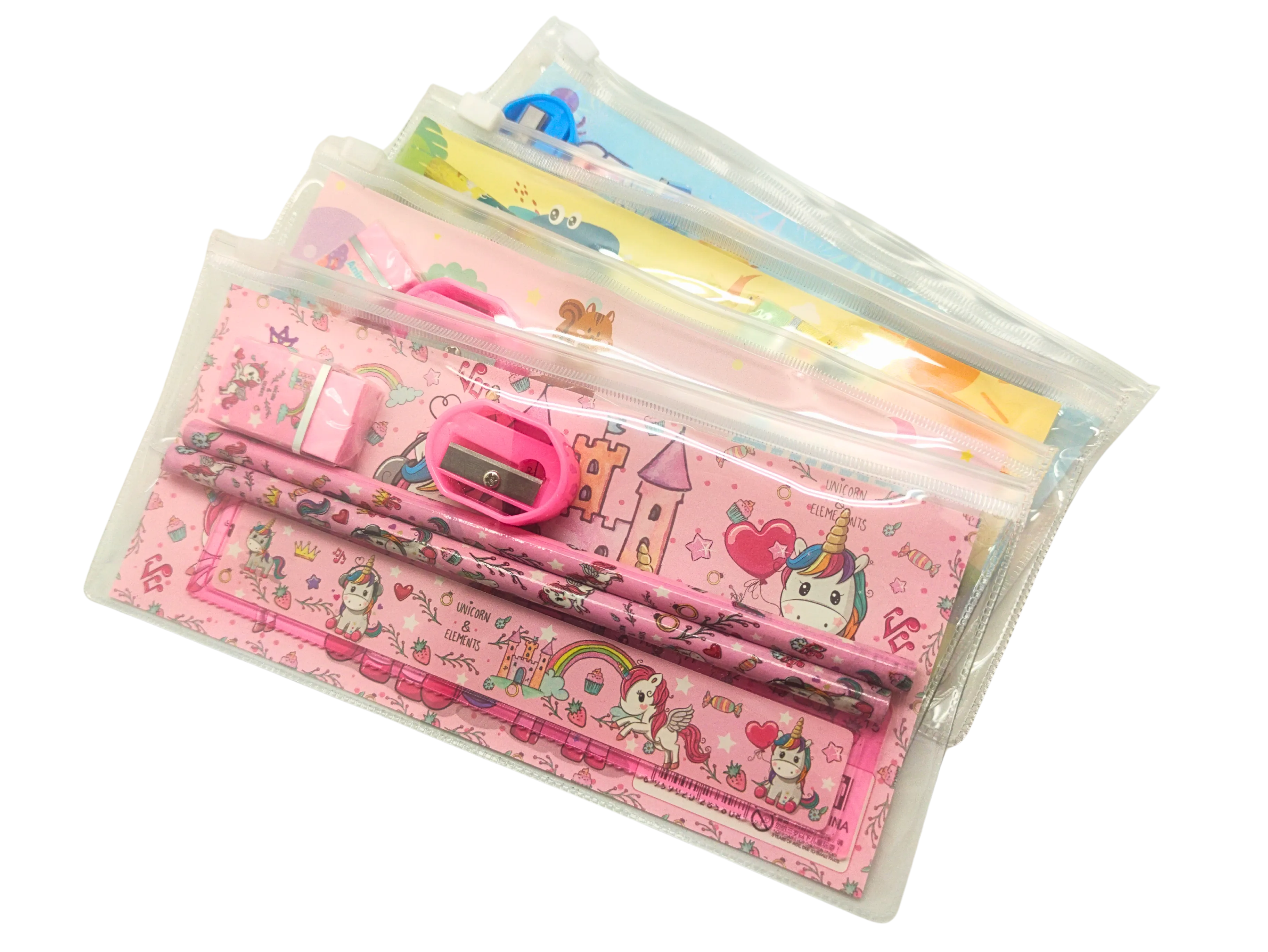 Animal Themed Zip Pencil Case Stationery Set