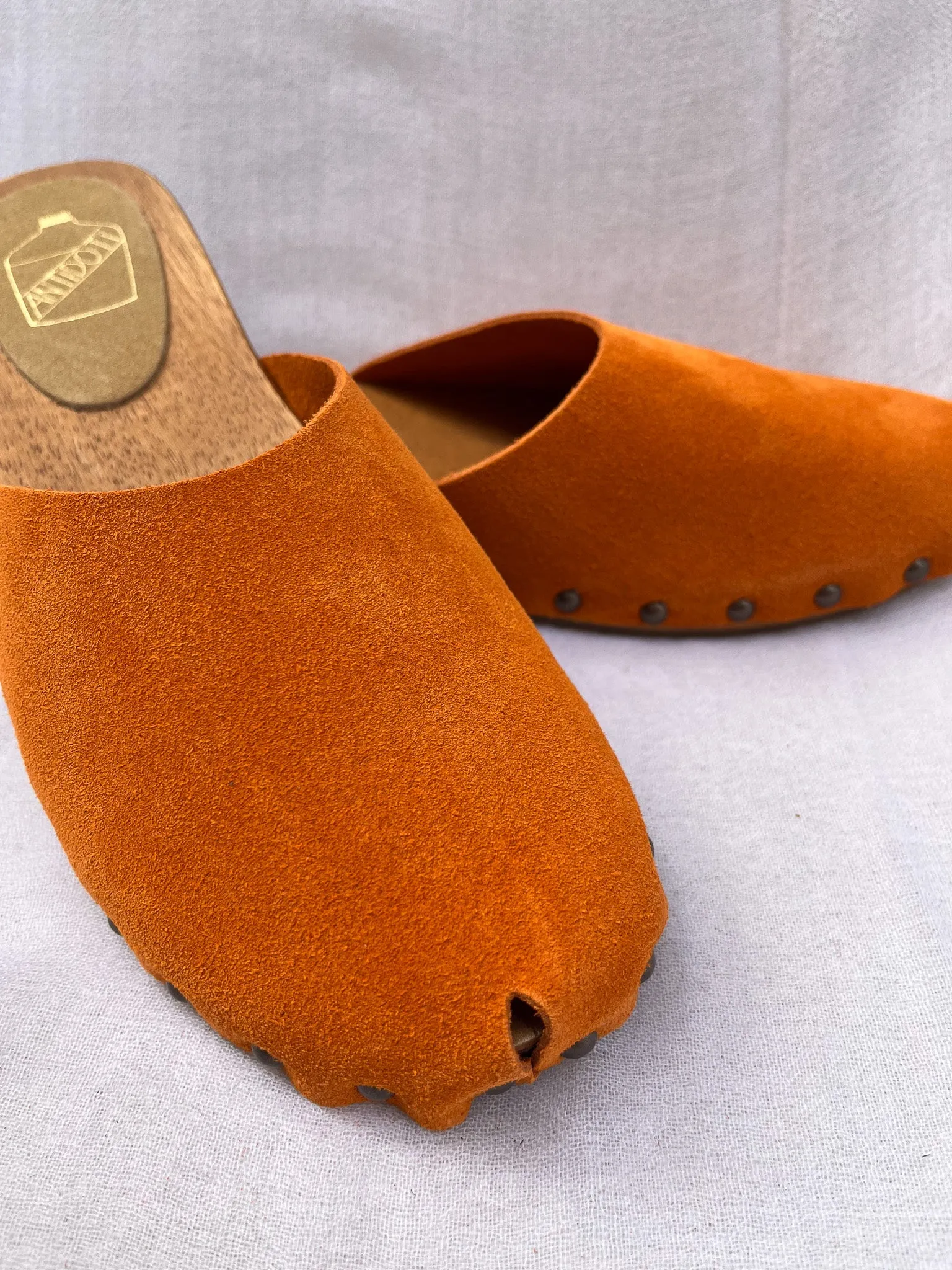 Antidoti Closy Tangerine Velvet Clogs Comfort And Tradition - ByAdushka