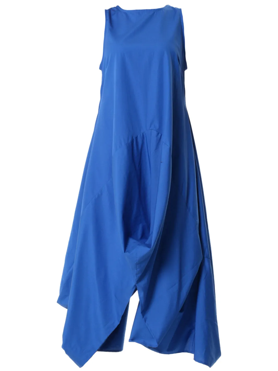 Asymmetric Sleeveless Blue Dress