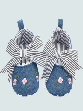 Baby Fancy Frill Embroidered Bowknot Ballerina Flats by Liv and Mia