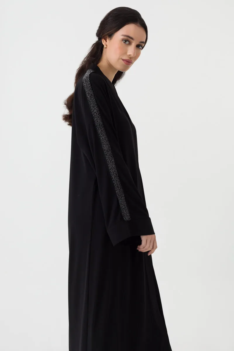 Black Beaded Abaya Dress