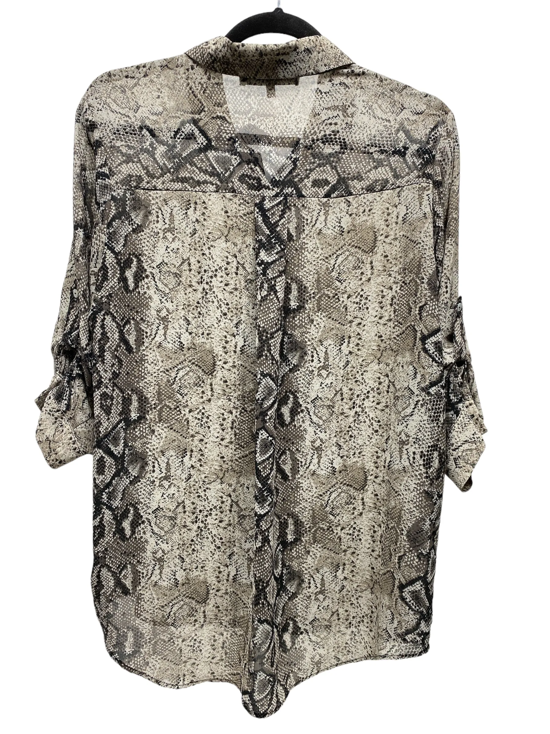 Blouse 3/4 Sleeve By Sweet Rain In Snakeskin Print, Size: L