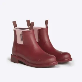 Bobbi Red Wellington Boot // Beetroot & Light Pink