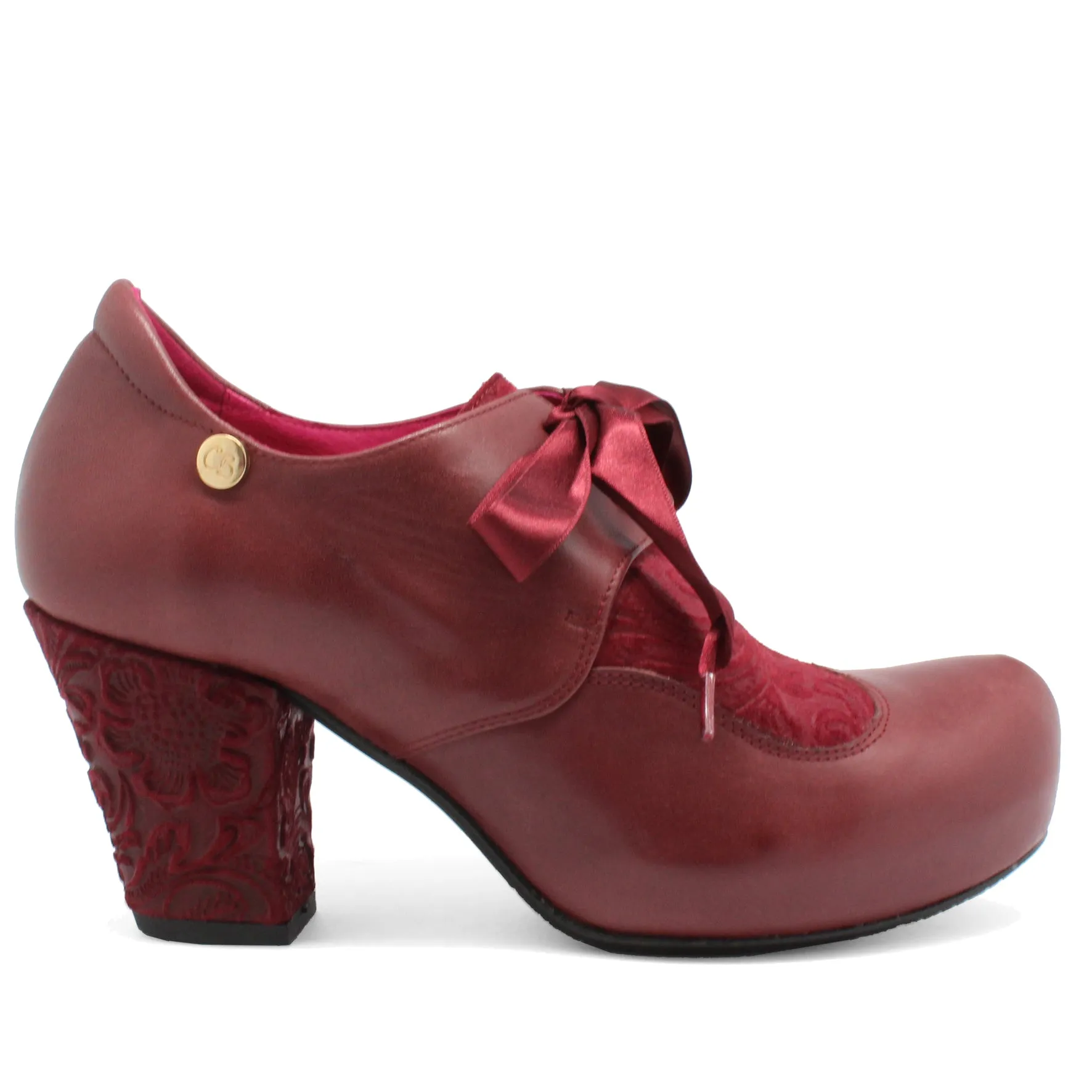 Bois - Wine Flower Lace up heel