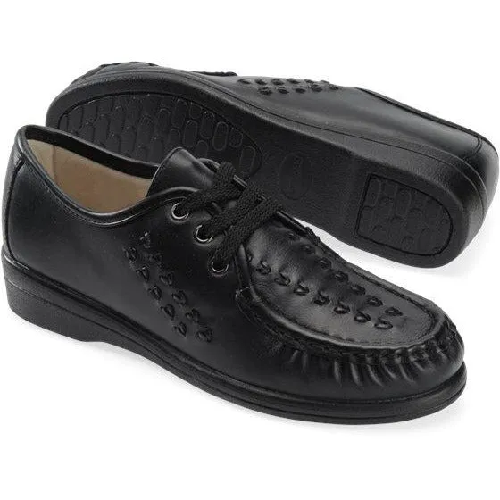 Bonnie Lite Black Leather Moccasin Shoes