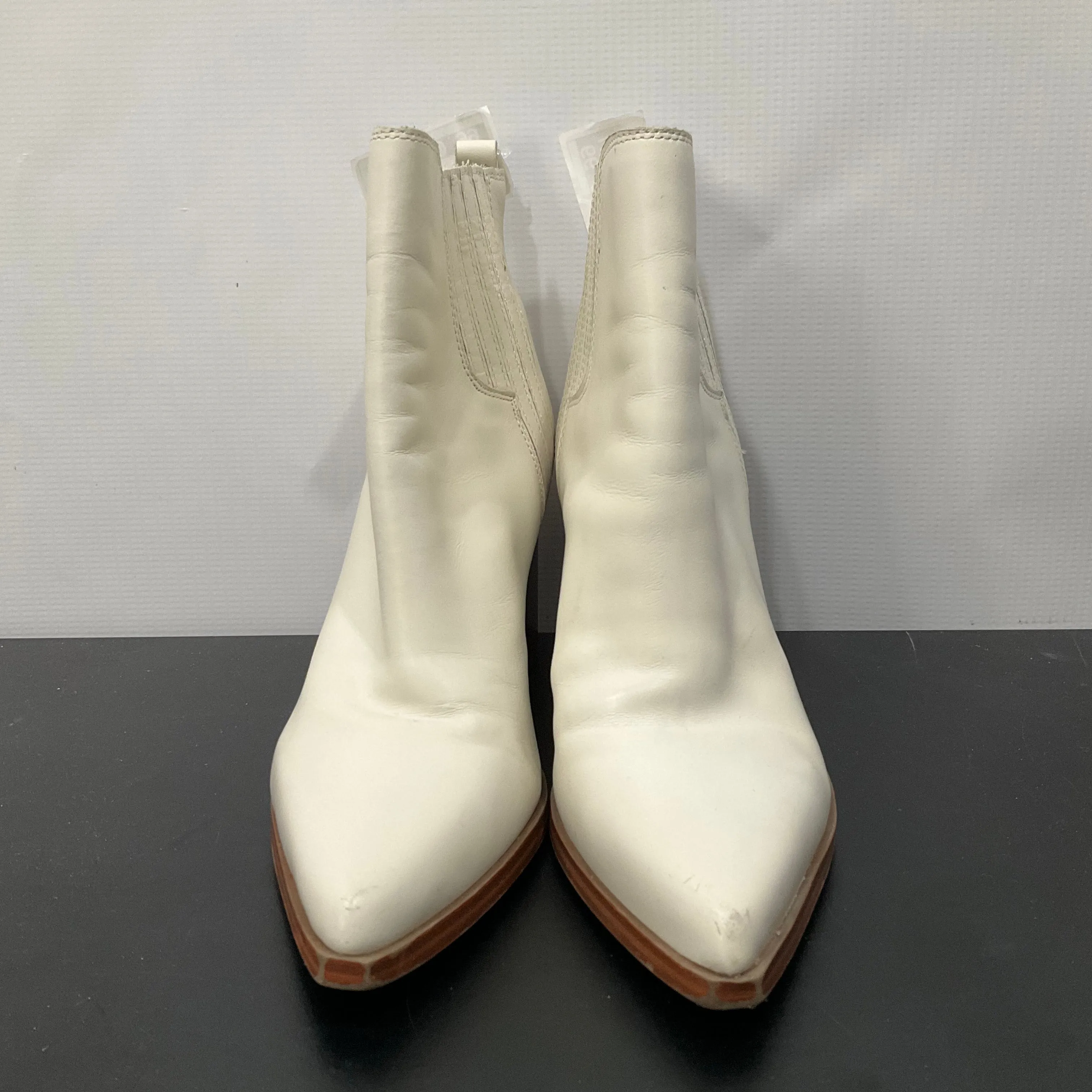 Boots Ankle Heels By Marc Fisher In White, Size: 8