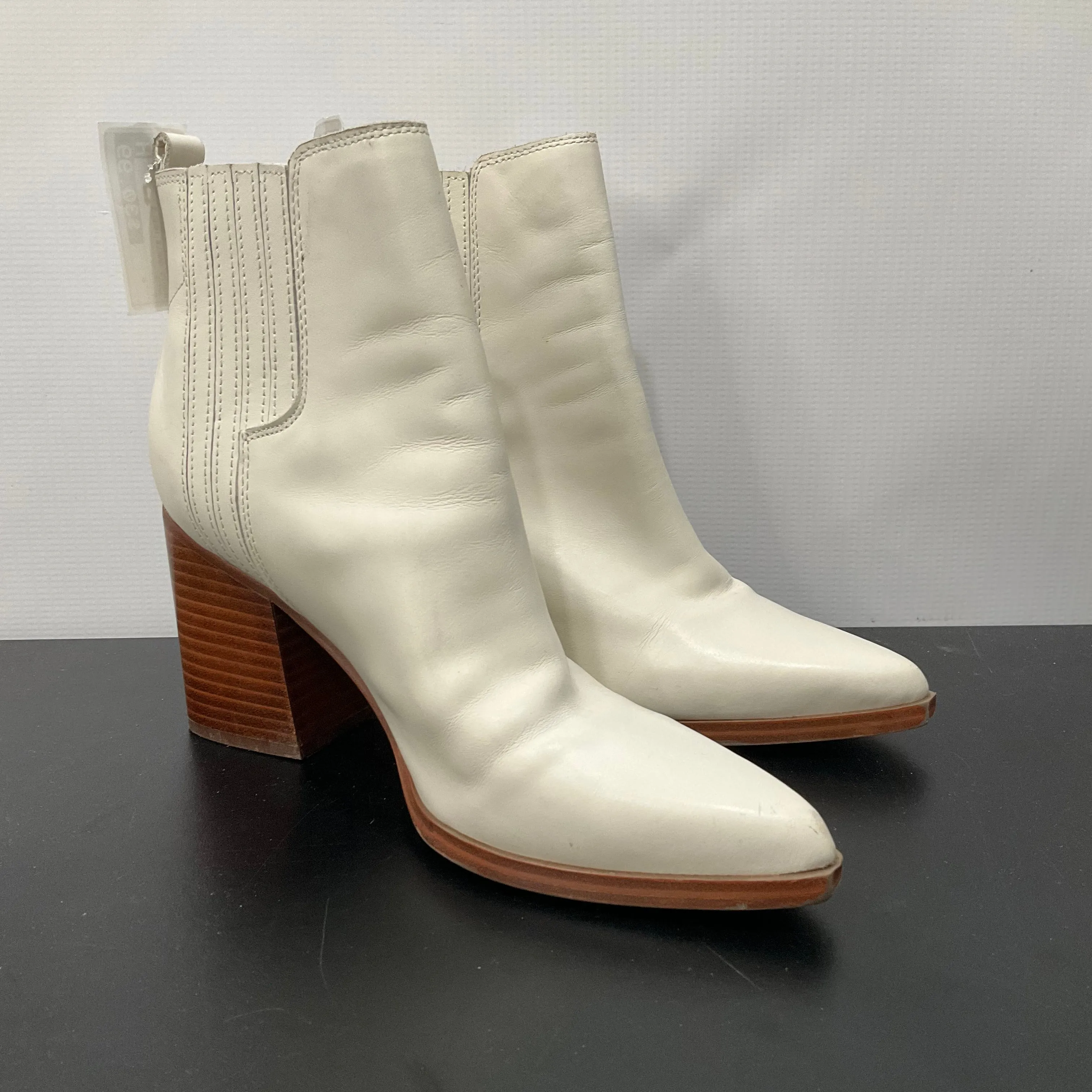 Boots Ankle Heels By Marc Fisher In White, Size: 8