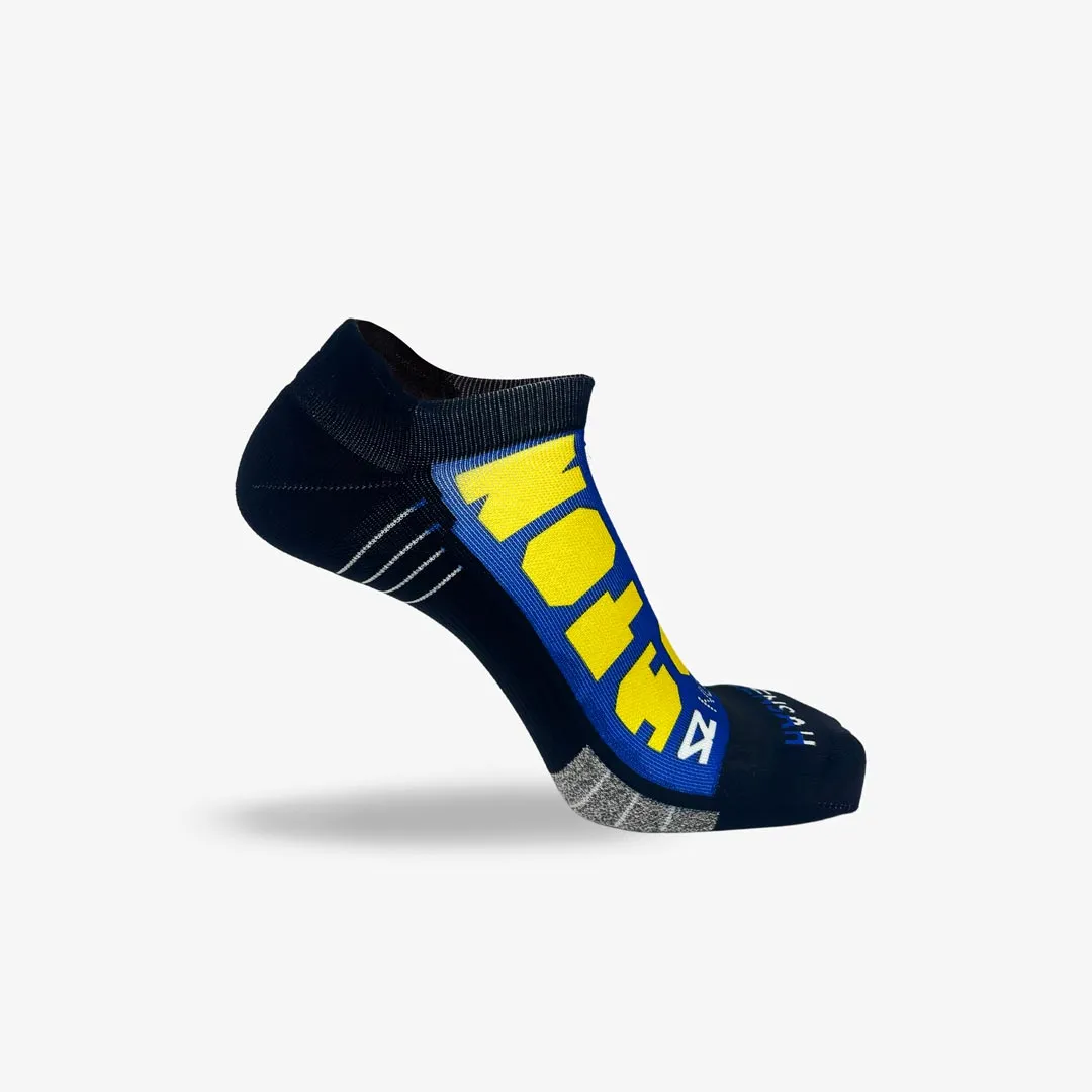 Boston Blue and Yellow Running Socks (No Show)