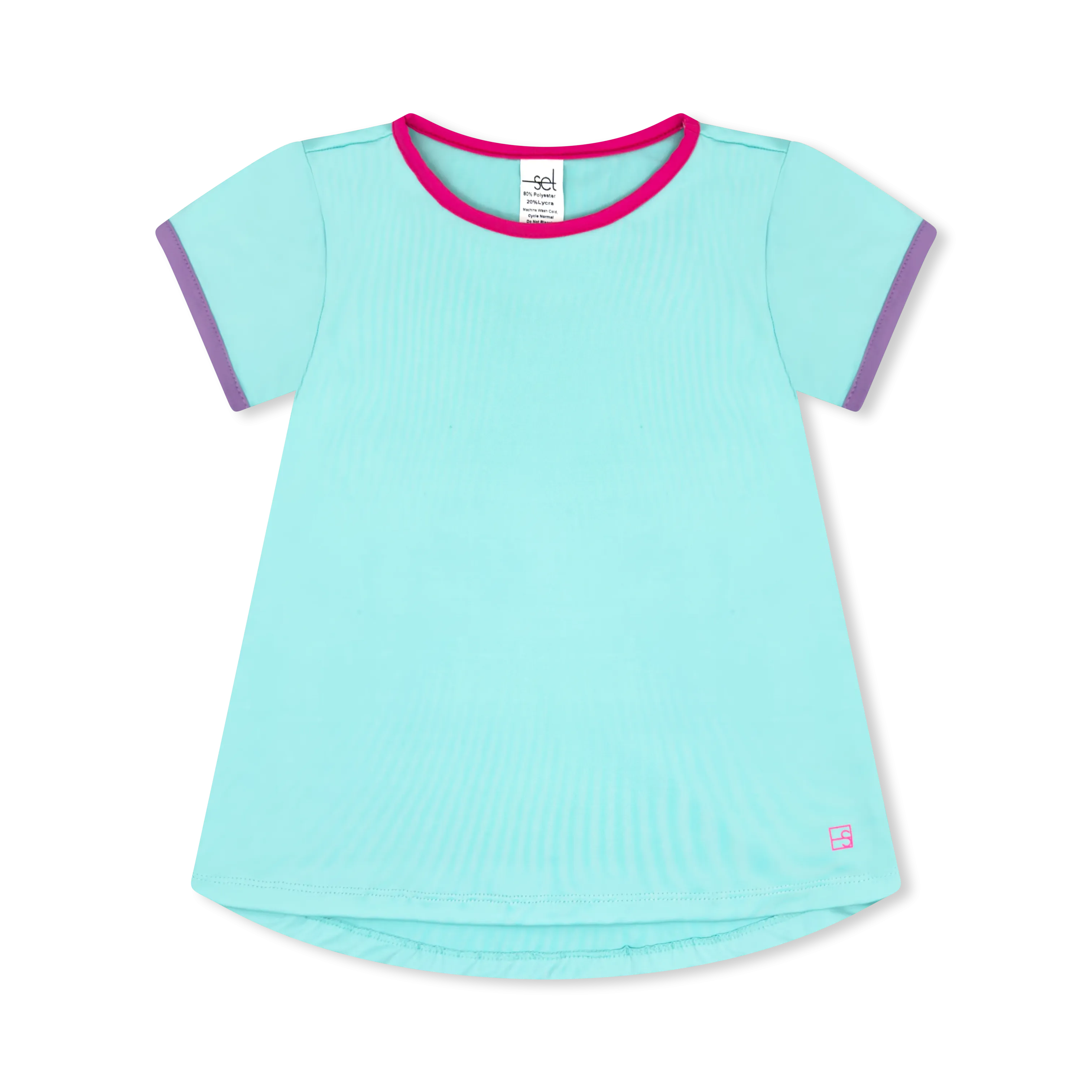 Bridget Basic T | Turquoise with Pink & Purple