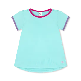 Bridget Basic T | Turquoise with Pink & Purple