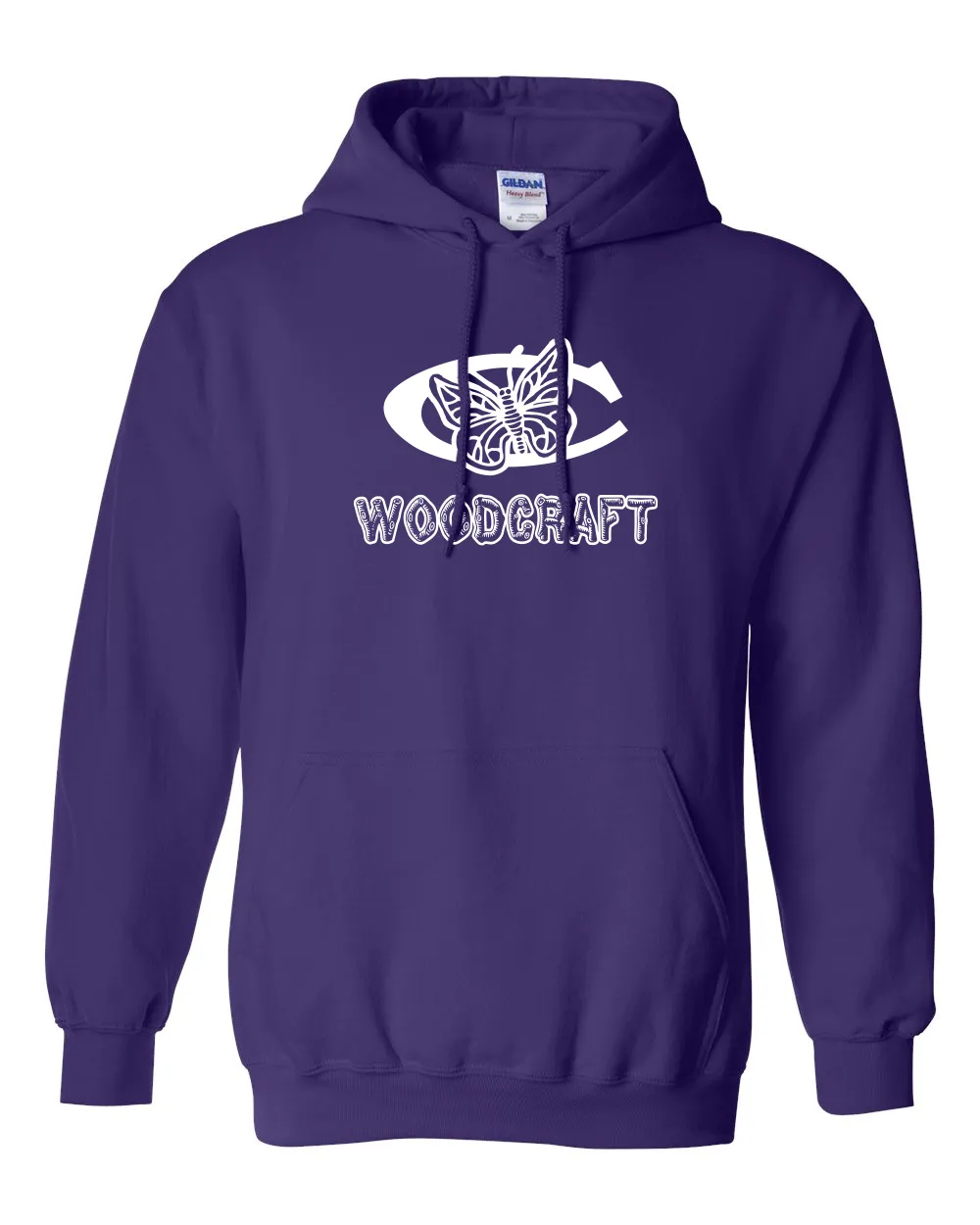 Butterfly Woodcraft Hoodie - Purple