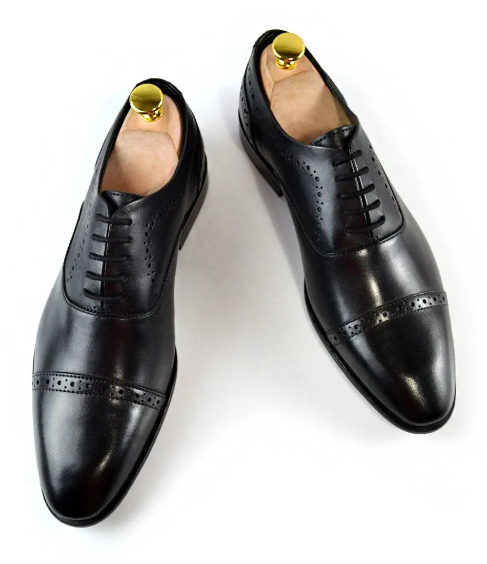 Cap Toe Oxfords - Black