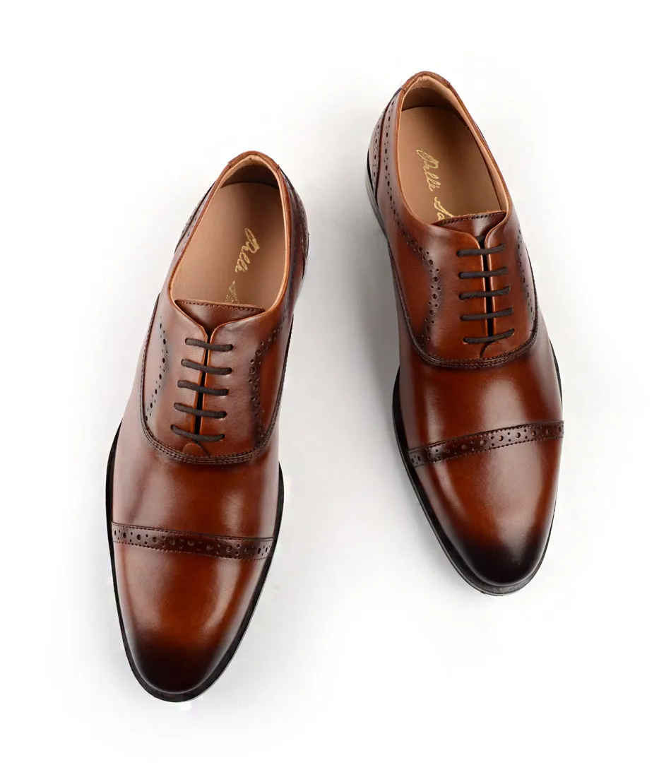 Cap Toe Oxfords - Cognac