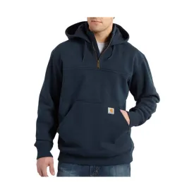 Carhartt Men's Rain Defender Paxton Heavyweight Hooded Quarter Zip Mock Sweatshirt - New Navy