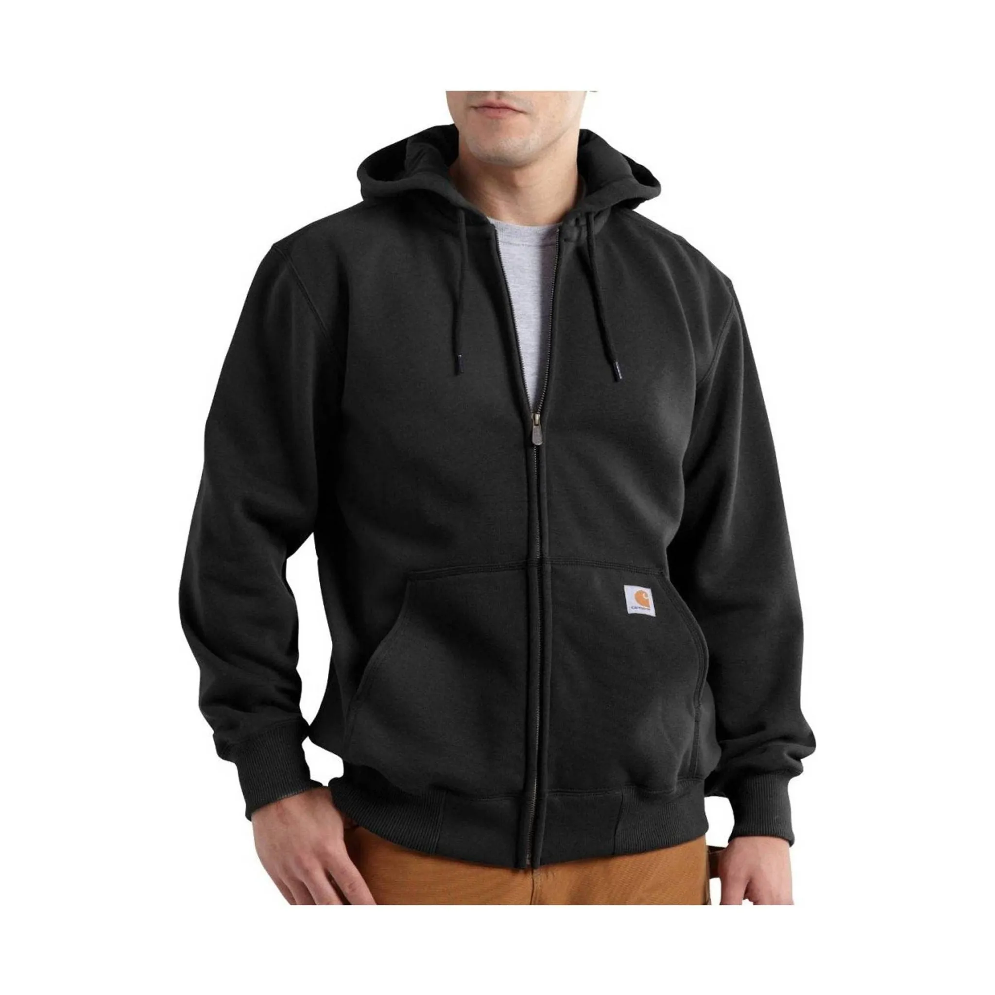 Carhartt Men's Rain Defender Paxton Heavyweight Hooded Zip-Front Sweatshirt - Black