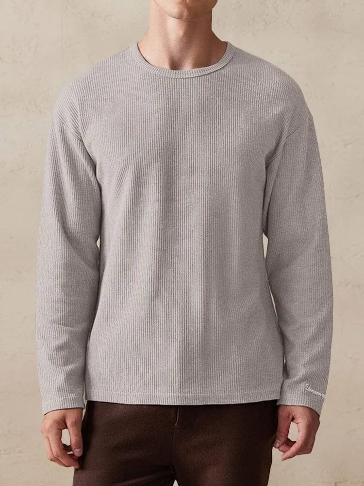 Casual Ribbed Pitted Sweatshirt