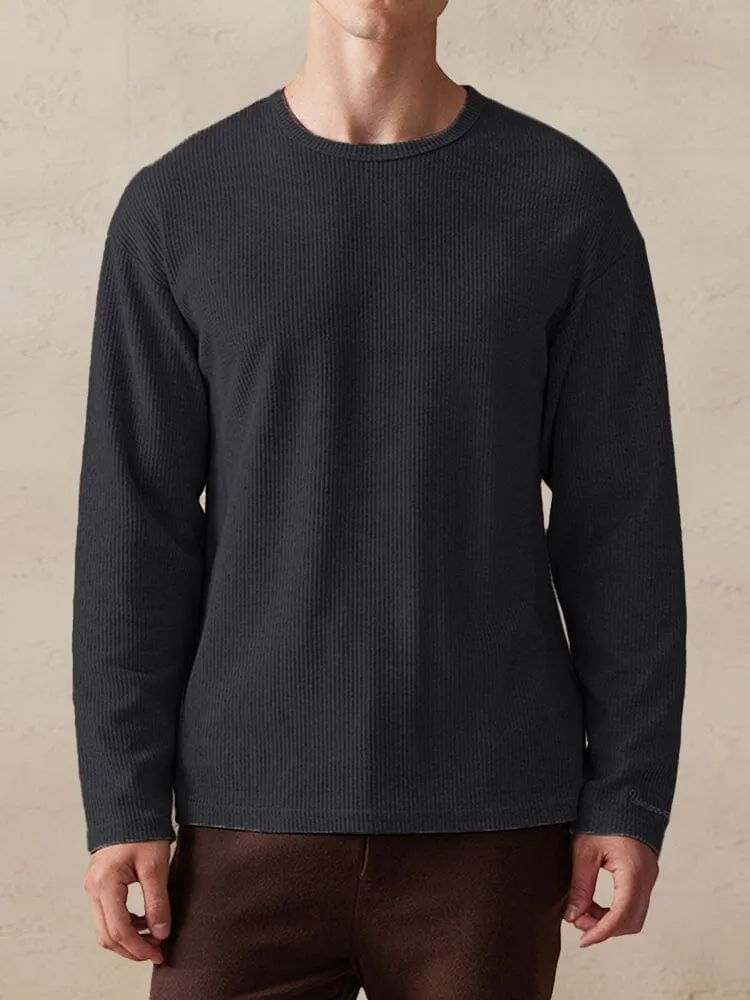 Casual Ribbed Pitted Sweatshirt