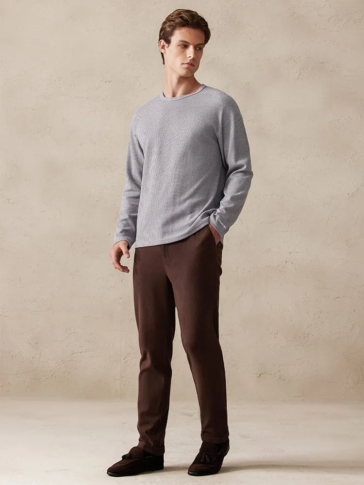 Casual Ribbed Pitted Sweatshirt