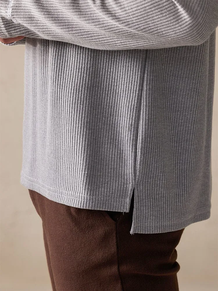 Casual Ribbed Pitted Sweatshirt