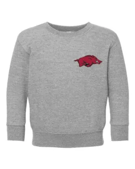 Children's Arkansas Razorbacks Chenille Patch Gray Sweatshirt