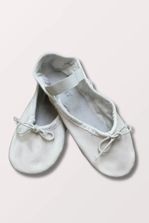 Children's Dansoft Full Sole Leather Ballet Shoes - White