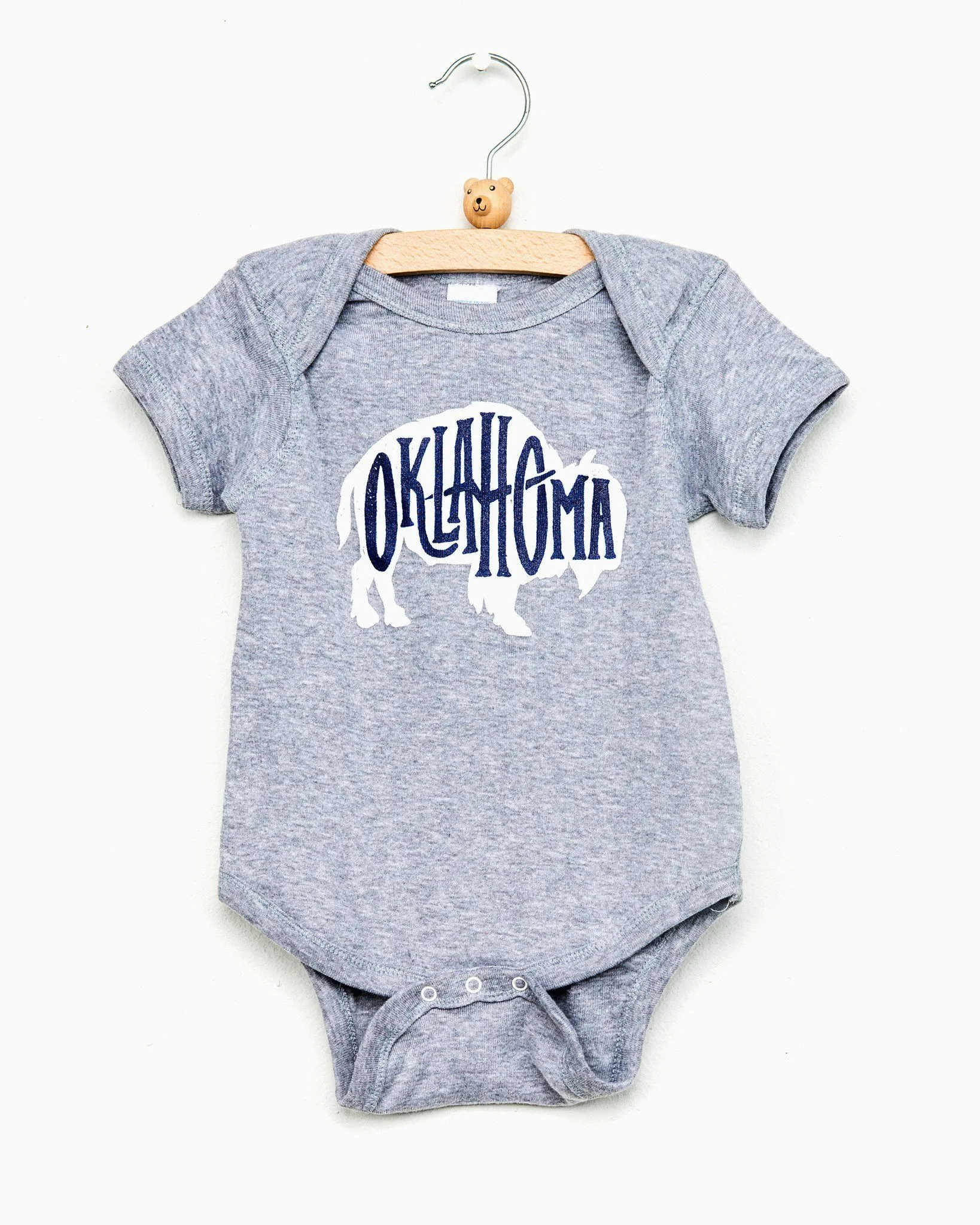 Children's Oklahoma Bison Gray Onesie