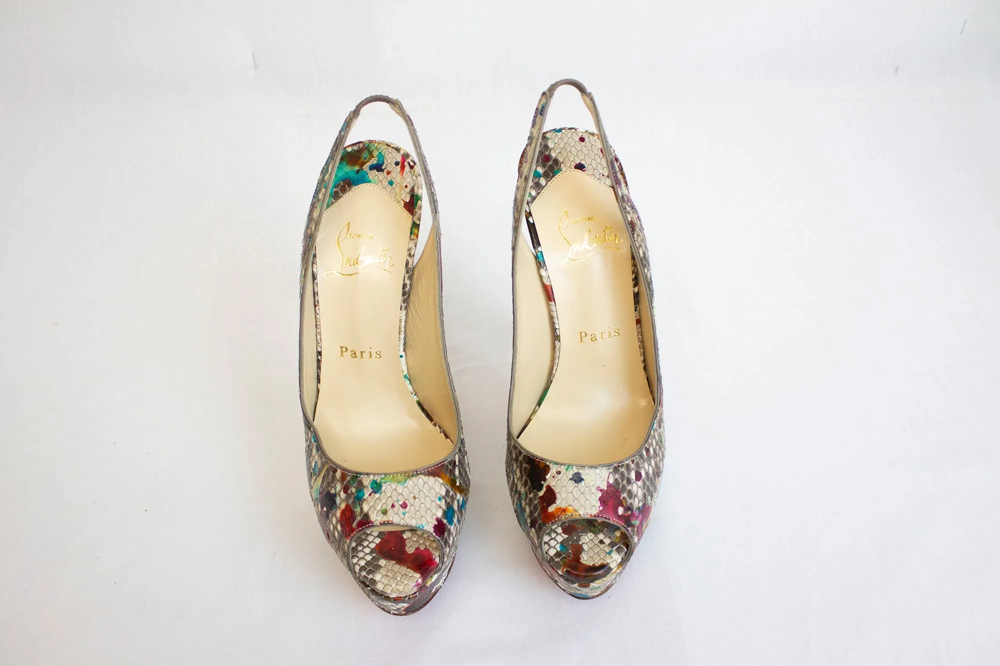 Christian Louboutin Snake Skin Heels | Size 6.5 (PREOWNED)