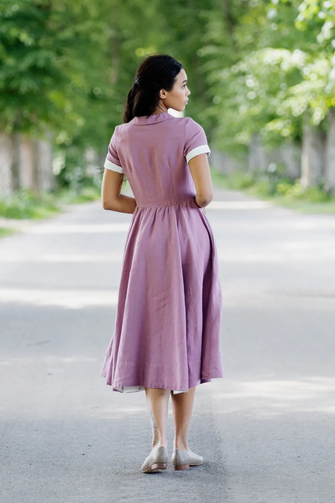 Classic Dress, Short Sleeves |  Phlox Purple