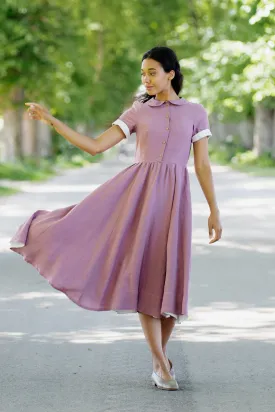 Classic Dress, Short Sleeves |  Phlox Purple