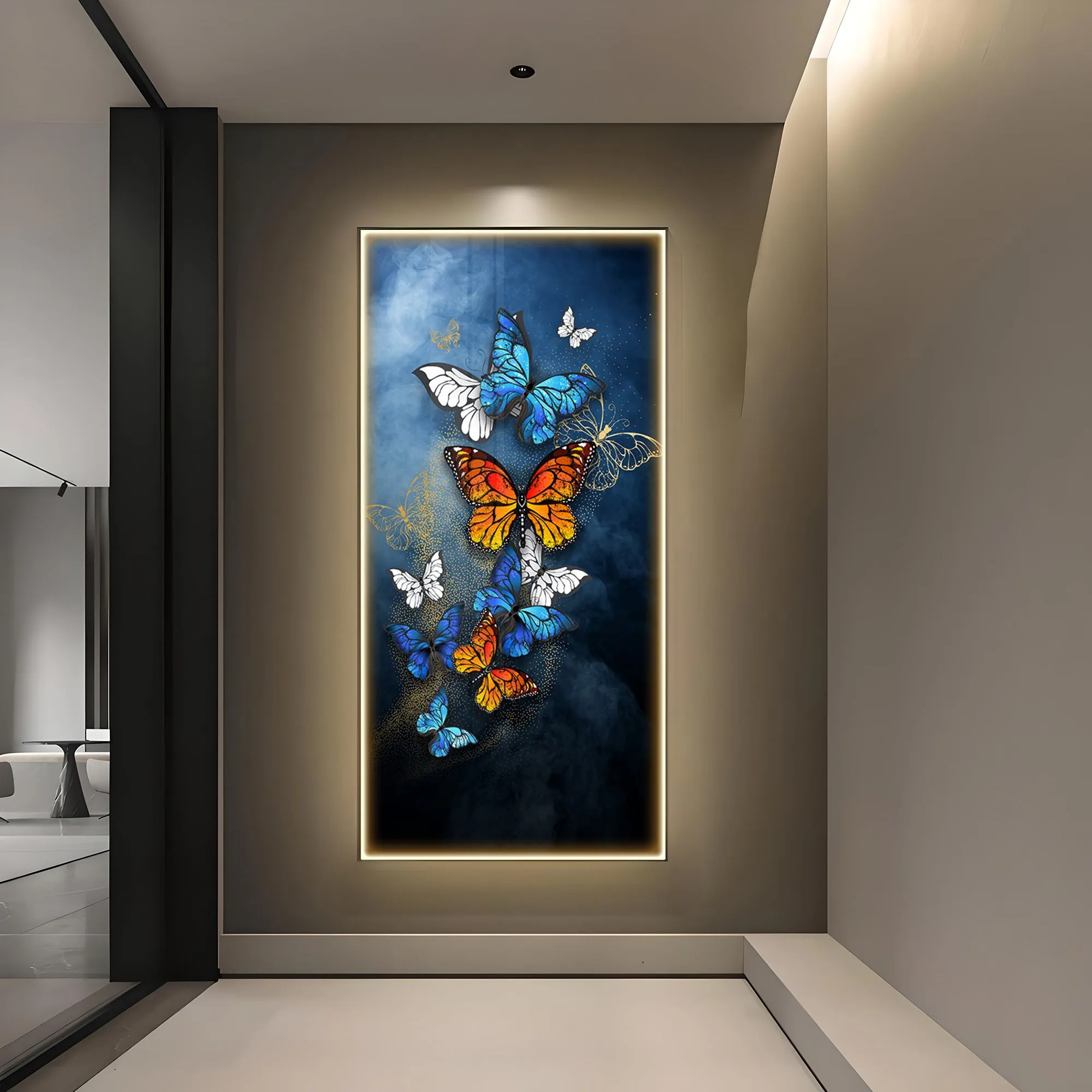 Colorful Butterflies Luxury Crystal Wall Art