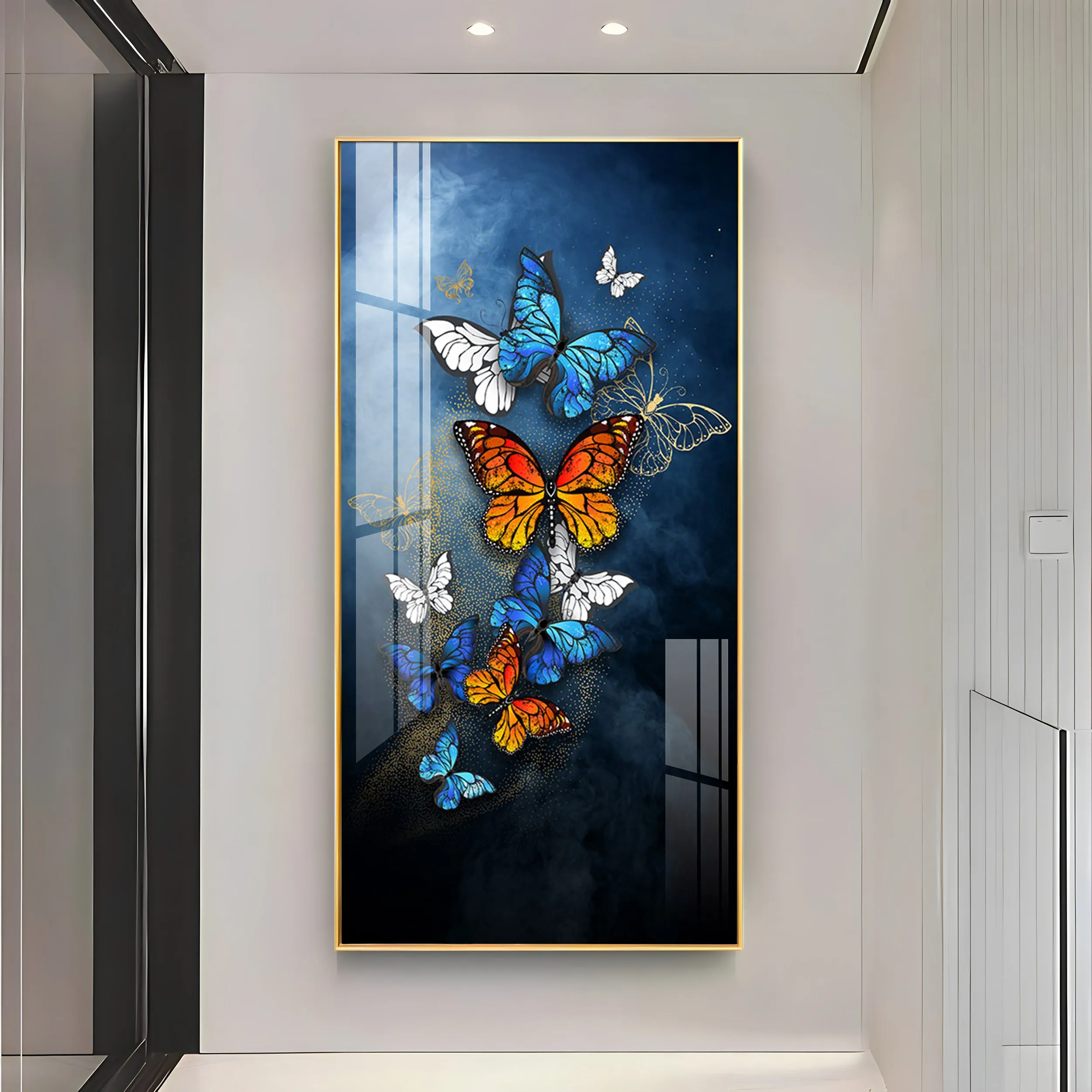 Colorful Butterflies Luxury Crystal Wall Art