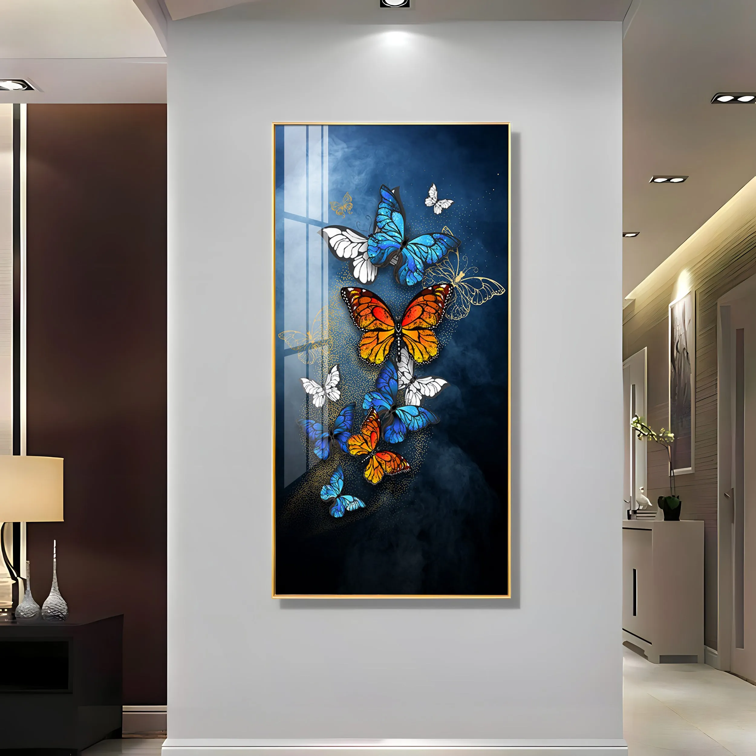 Colorful Butterflies Luxury Crystal Wall Art