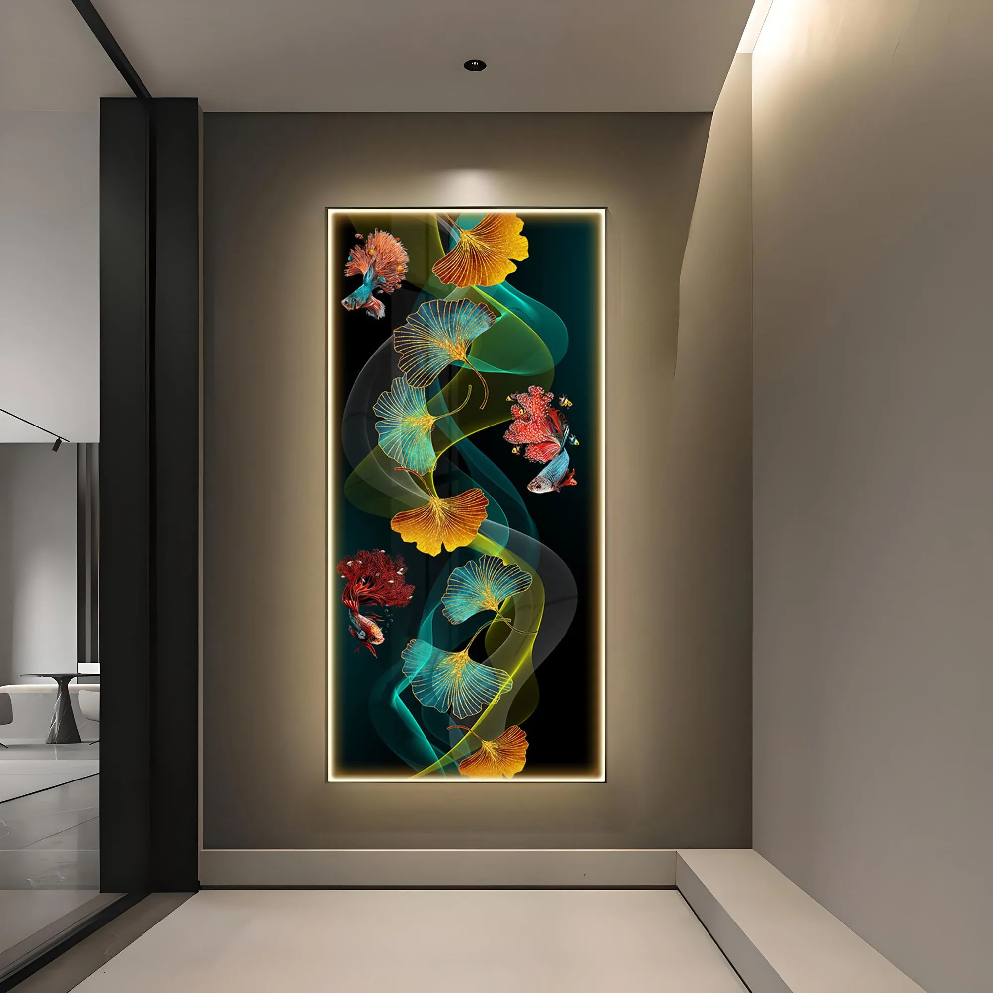 Colorful Ginkgo Luxury Crystal Wall Art