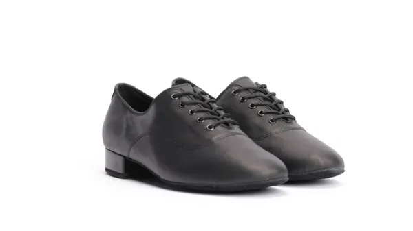 Dance Fever Black Leather Suede Sole Mens Oxford S8006