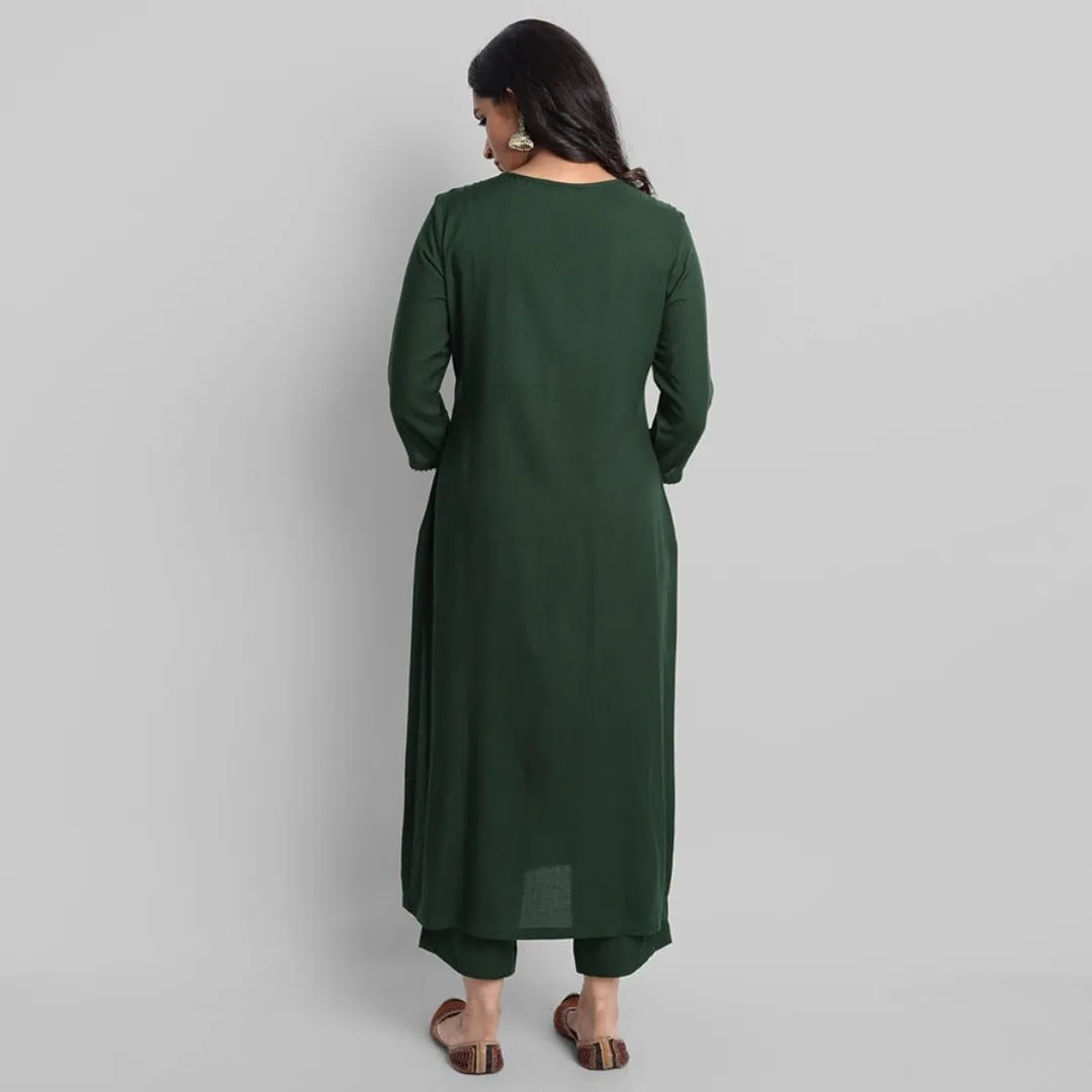 Deep Green Samara Kurta Pants Set