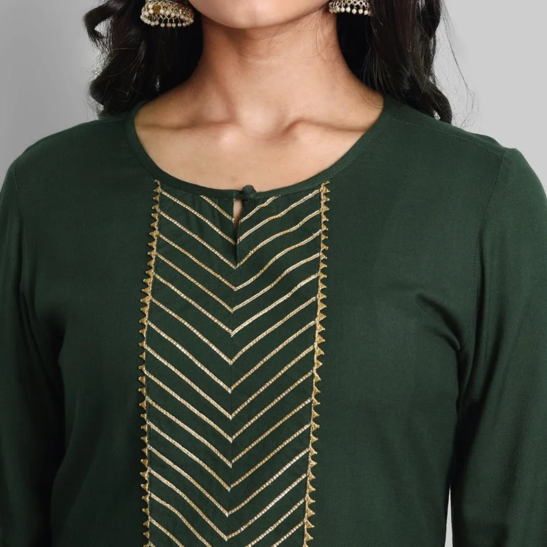 Deep Green Samara Kurta Pants Set