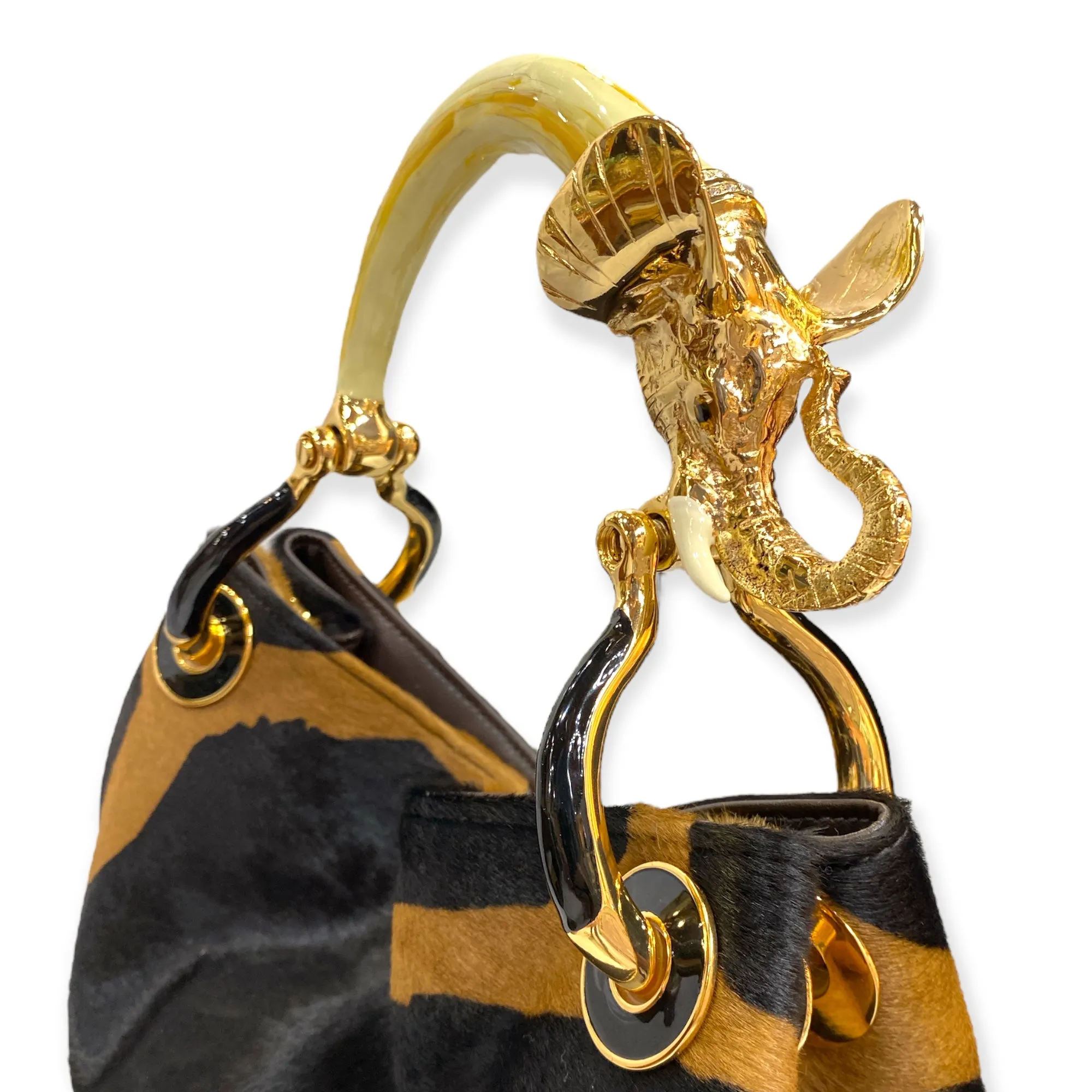 ELEPHANT SMALL HANDBAG  IN PONY-EFFECT LEATHER