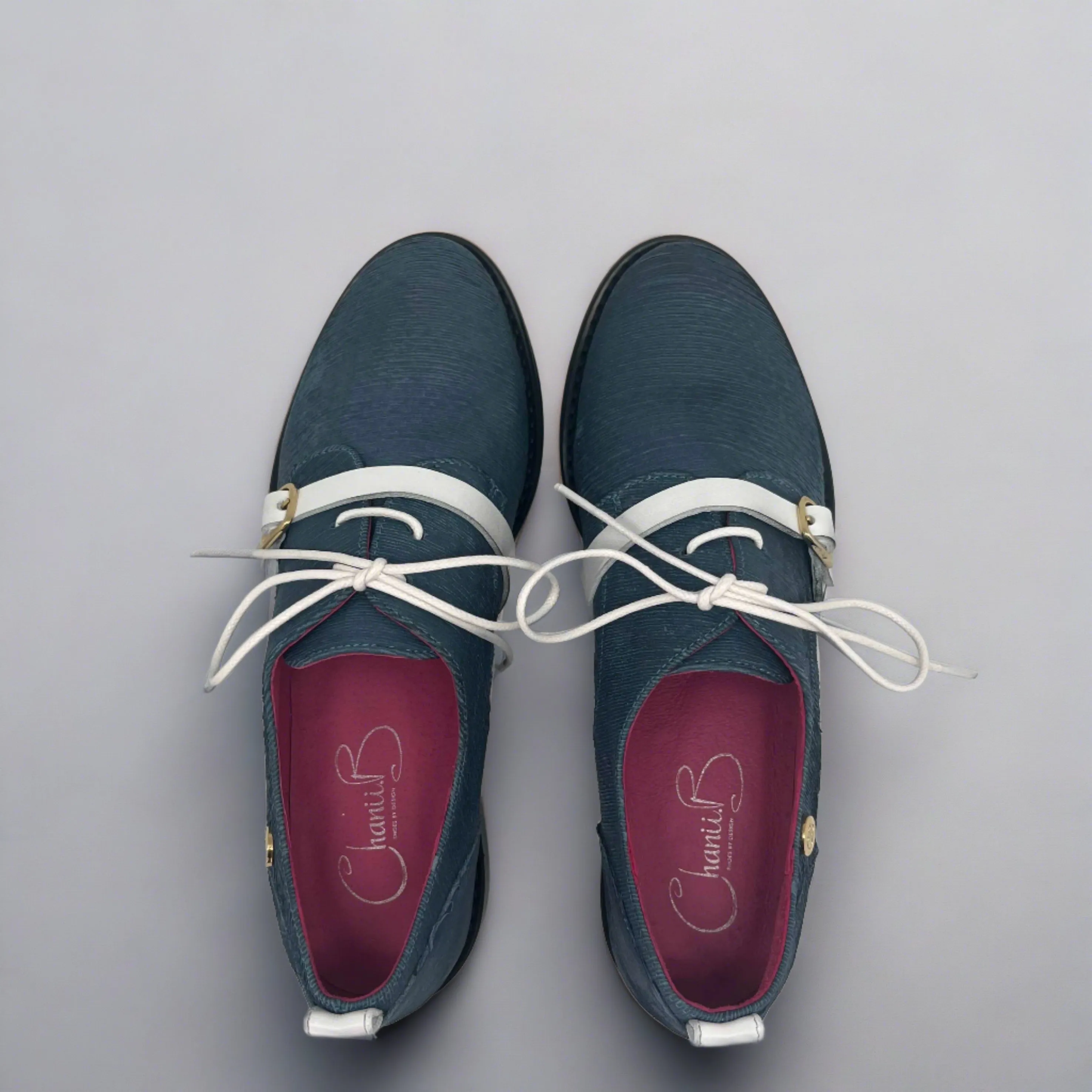 Excuse Moi - Denim blue laser lace up