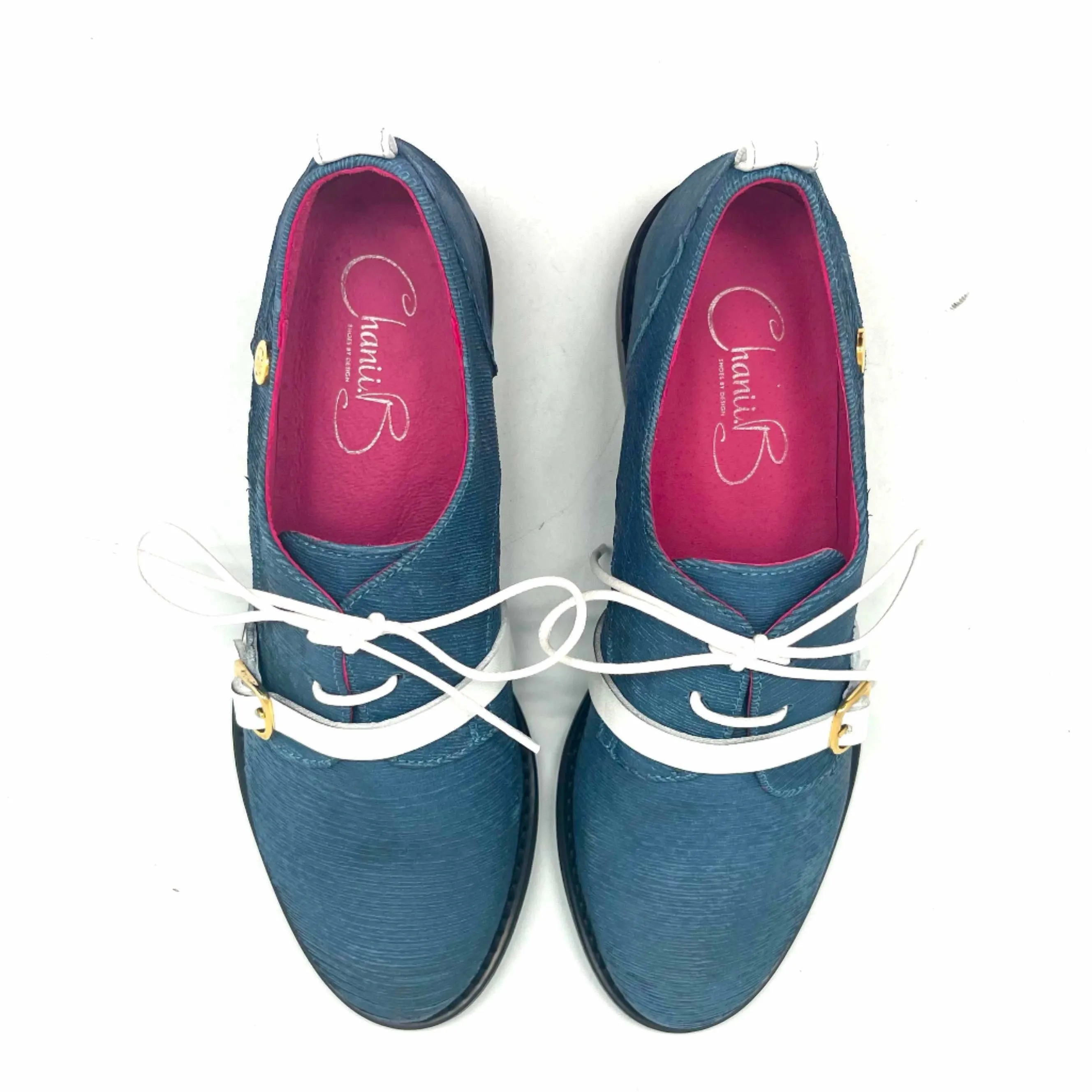 Excuse Moi - Denim blue laser lace up