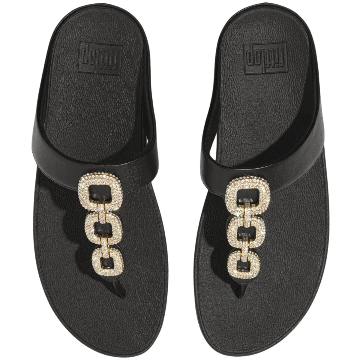 FitFlop Women's Fino Crystal Chain Black