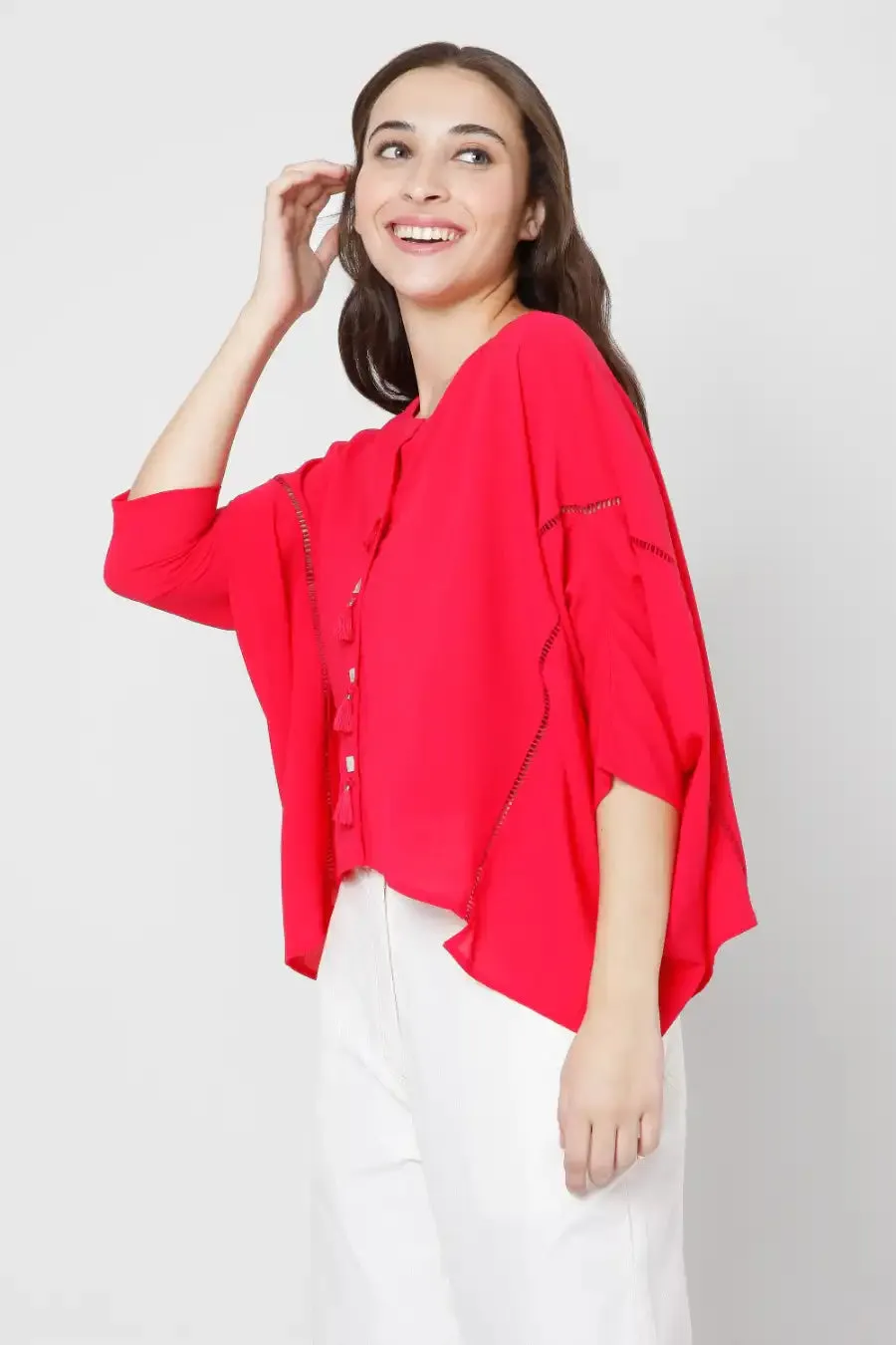 Fuchsia Embroidered Shirt