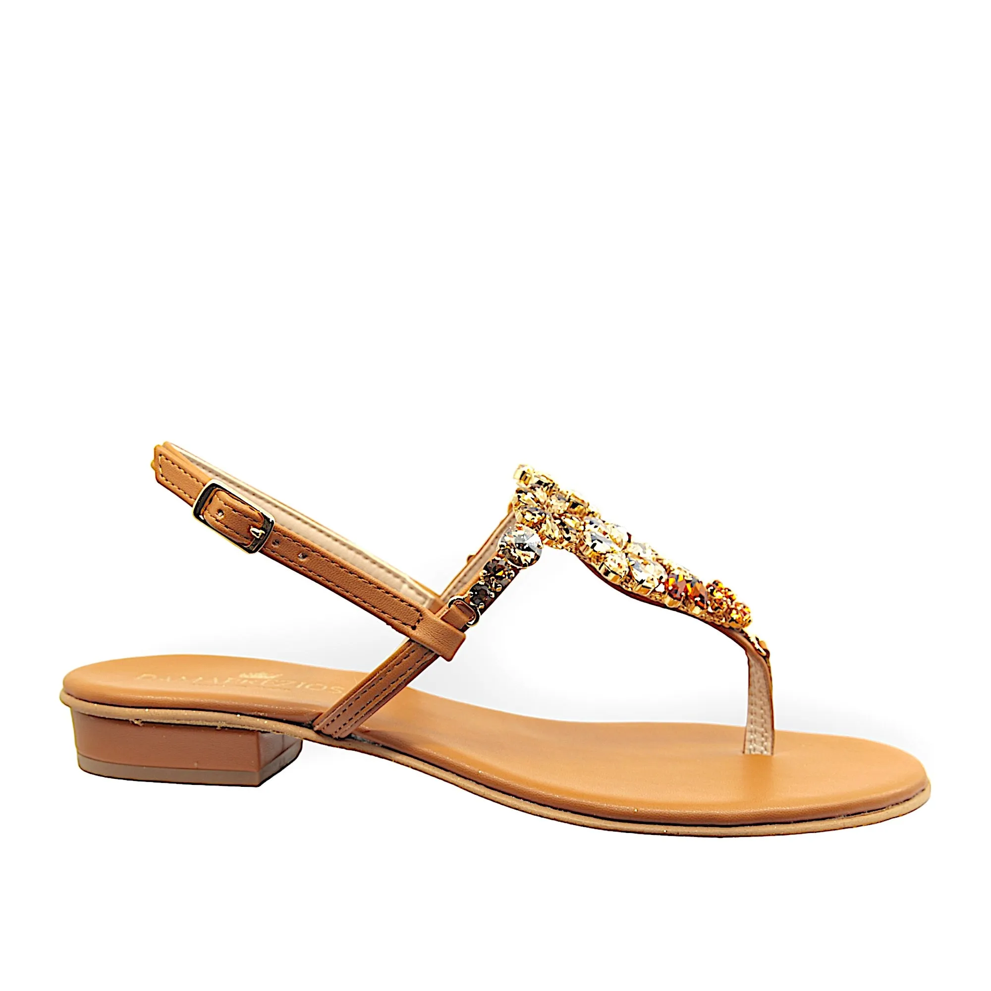 Gilda Brown Sandals With Crystals.